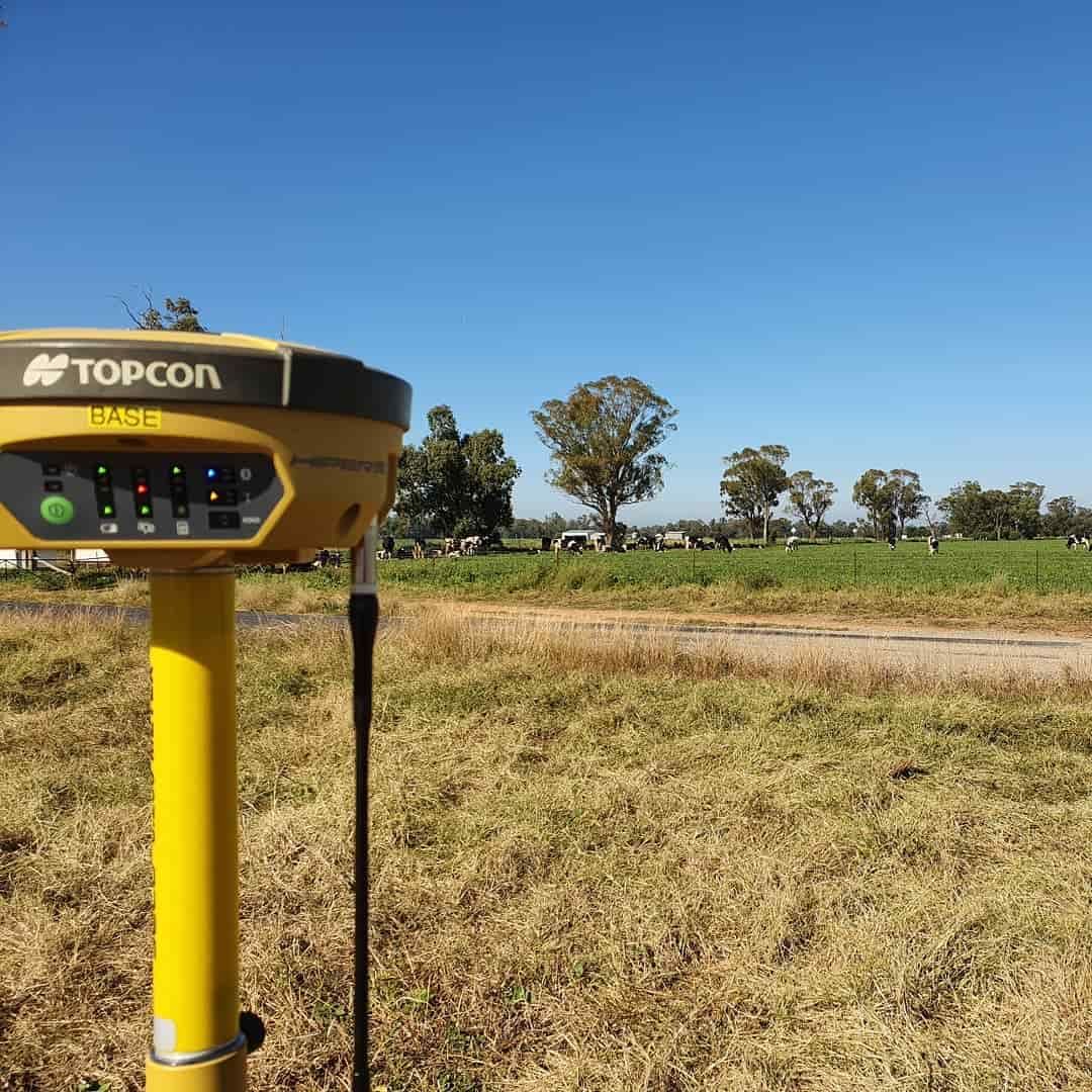 A Yellow Topcon Device Is Sitting In The Middle Of A Field — Western Survey Pty Ltd In Dubbo, NSW
