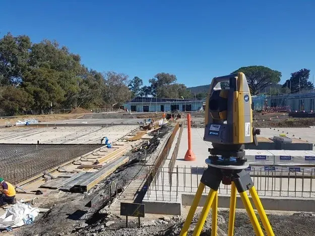 A Construction Site With A Camera On A Tripod — Western Survey Pty Ltd In Dubbo, NSW