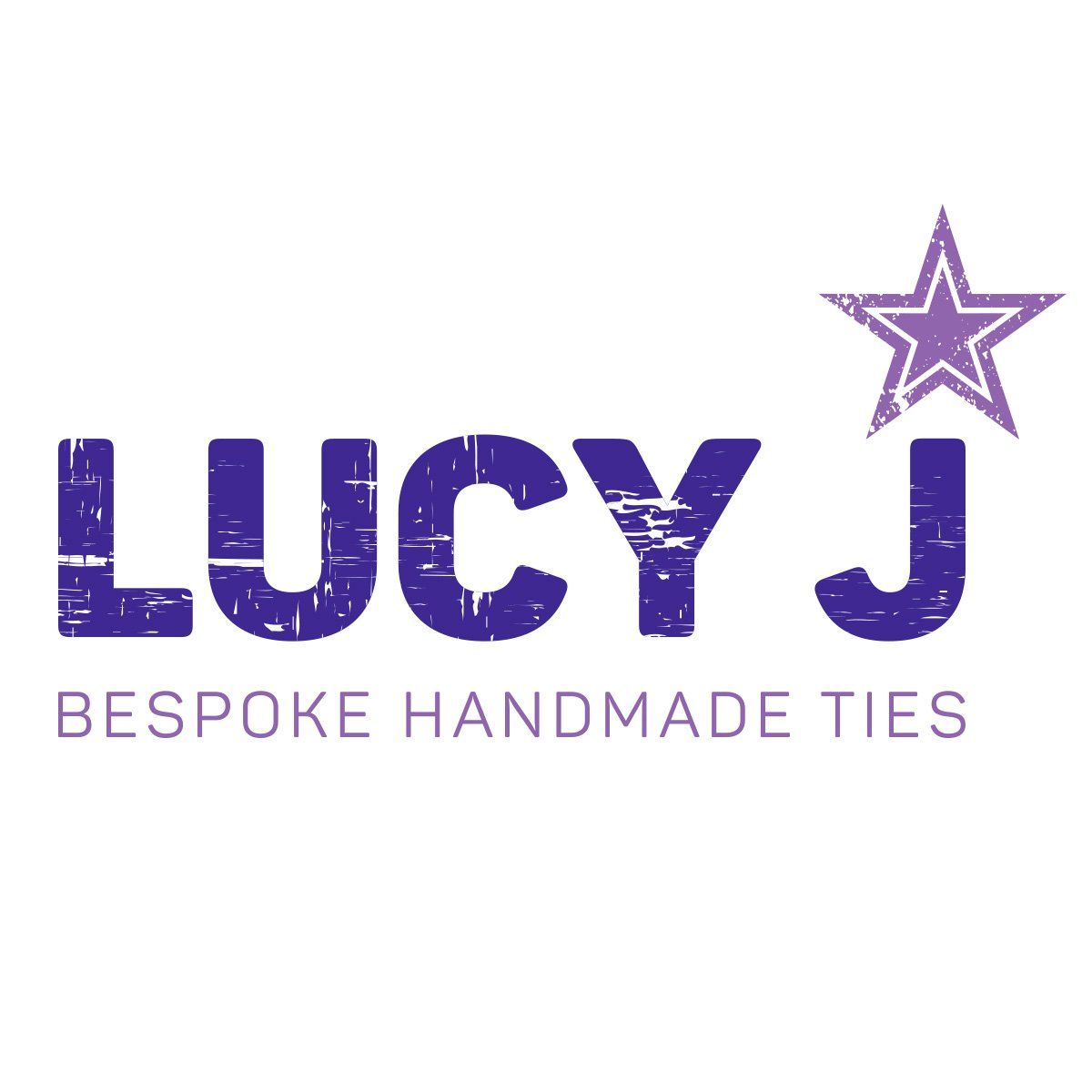 A logo for lucy j bespoke handmade ties
