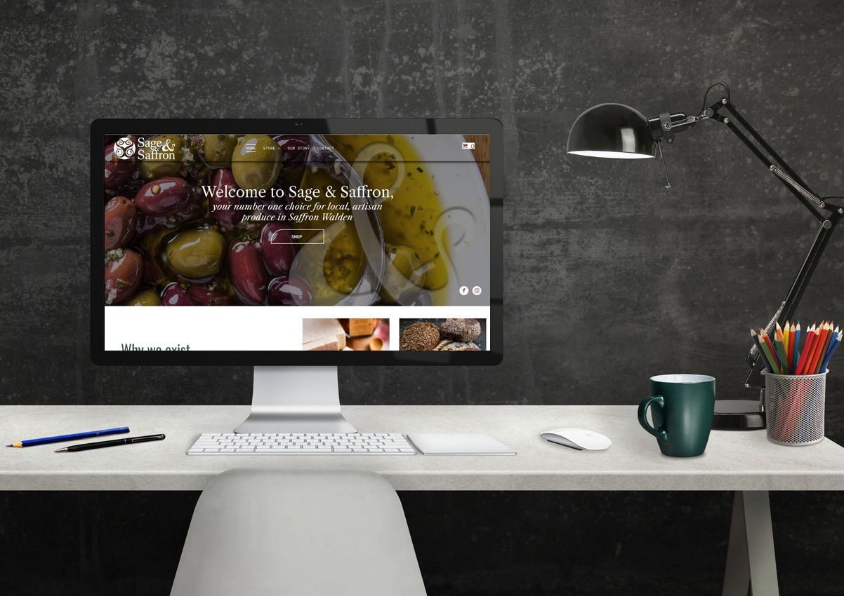 a computer screen displays the website for sage & saffron  | The Design Start Up Guy