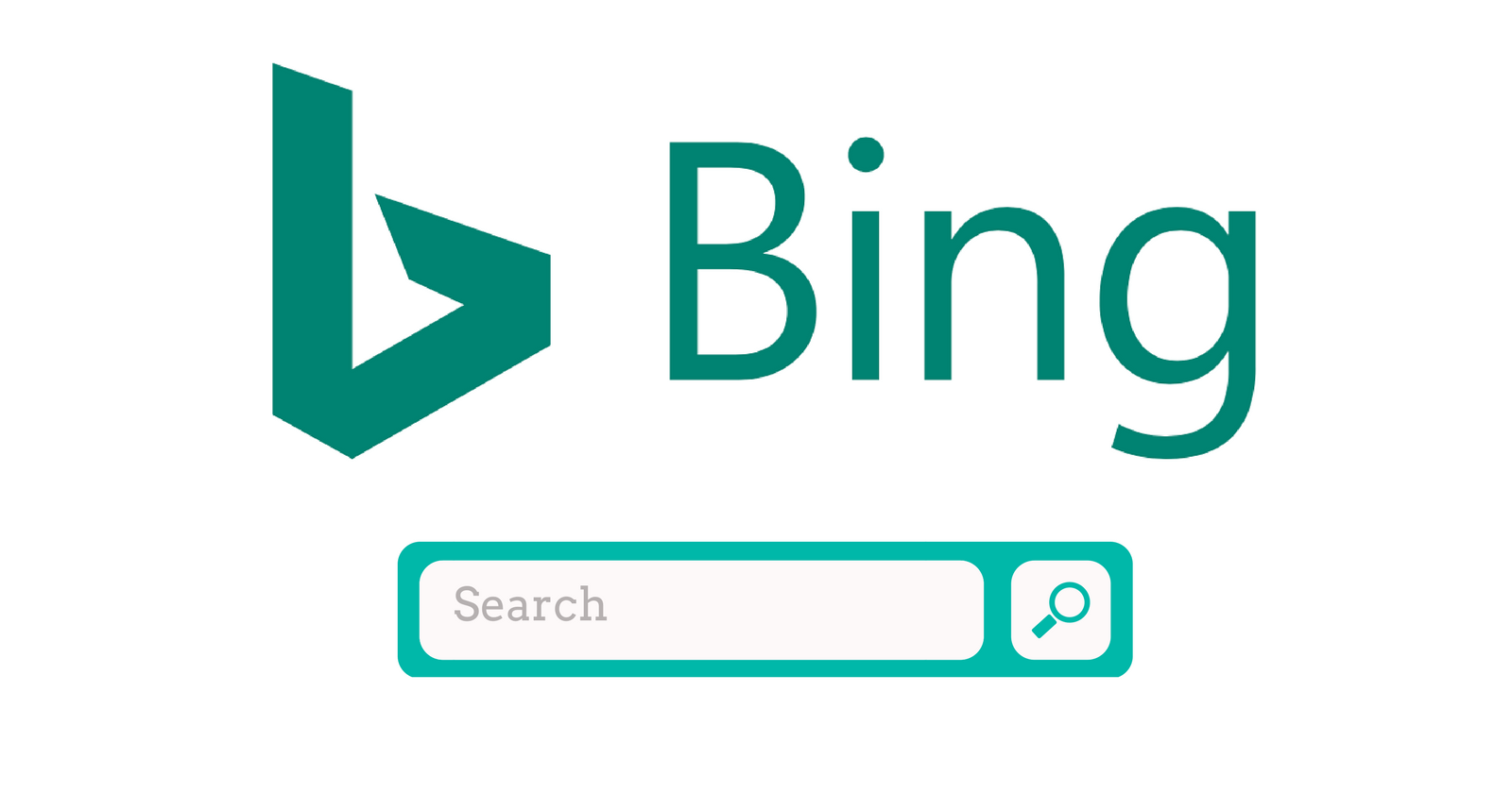A bing logo with a search bar on a white background.