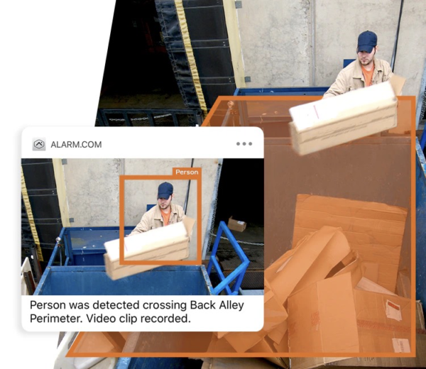 A person was detected crossing back alley perimeter