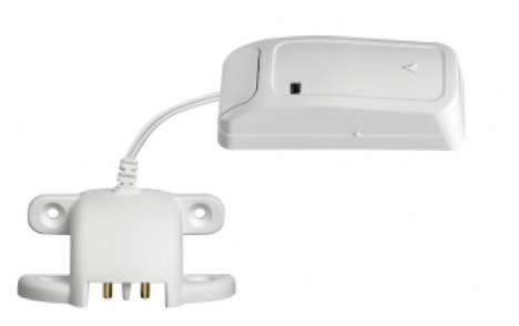 A white water sensor with a cord attached to it.