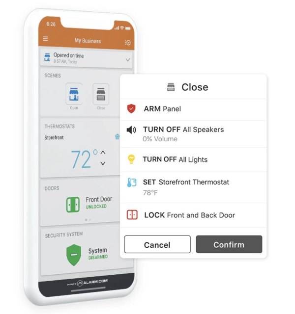 A smart phone with a screen that says close on it