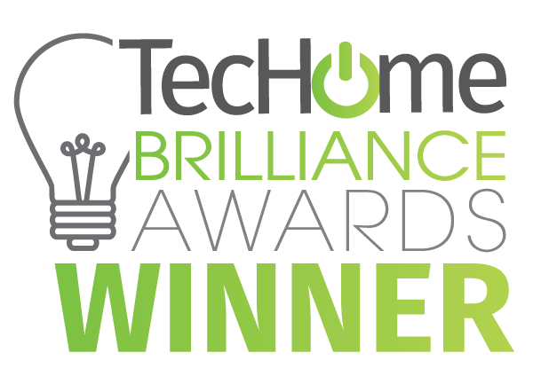 A logo that says techome brilliance awards winner