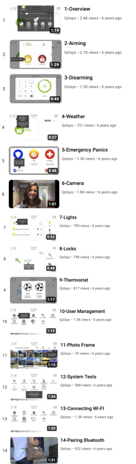 A screenshot of a website with a lot of videos on it