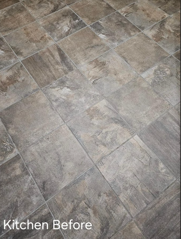 Professional Touch Carpet Upholstery Cleaning - A picture of a kitchen floor before being cleaned.