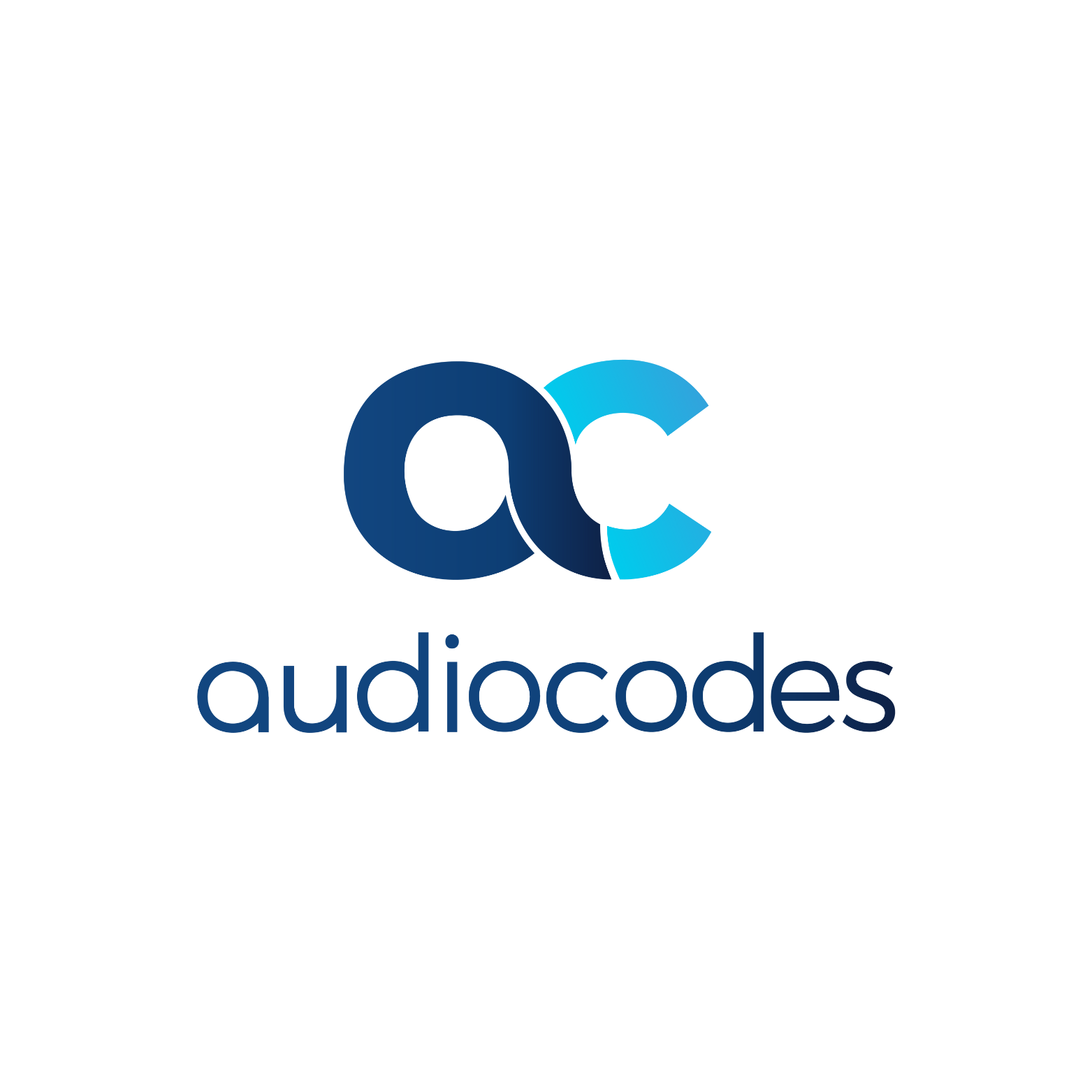 Logo for Audiocodes, featuring blue interlocking