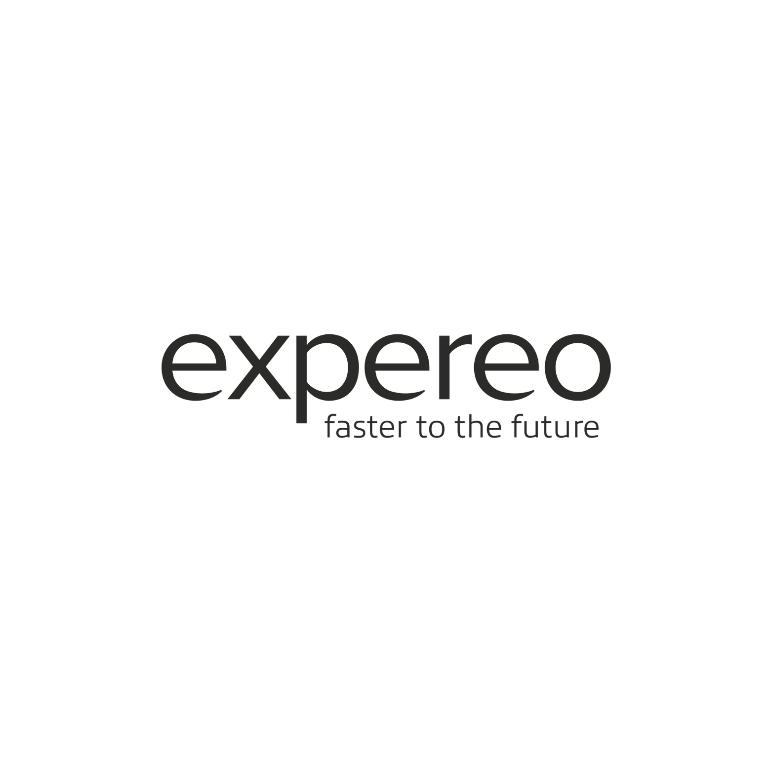 Logo for Experio, a company, with the name in a dark font and the tagline