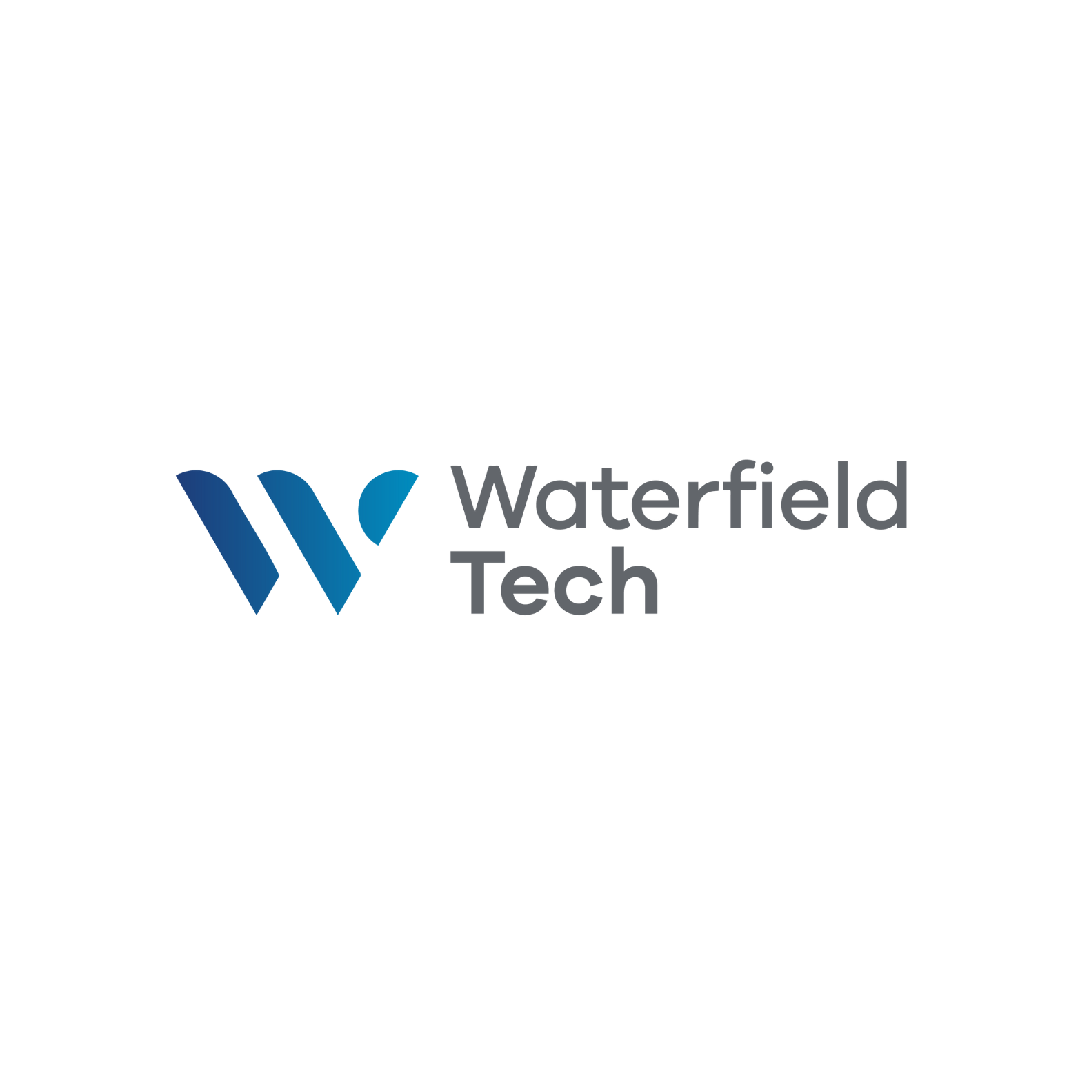 Logo for Waterfield Tech: a stylized blue