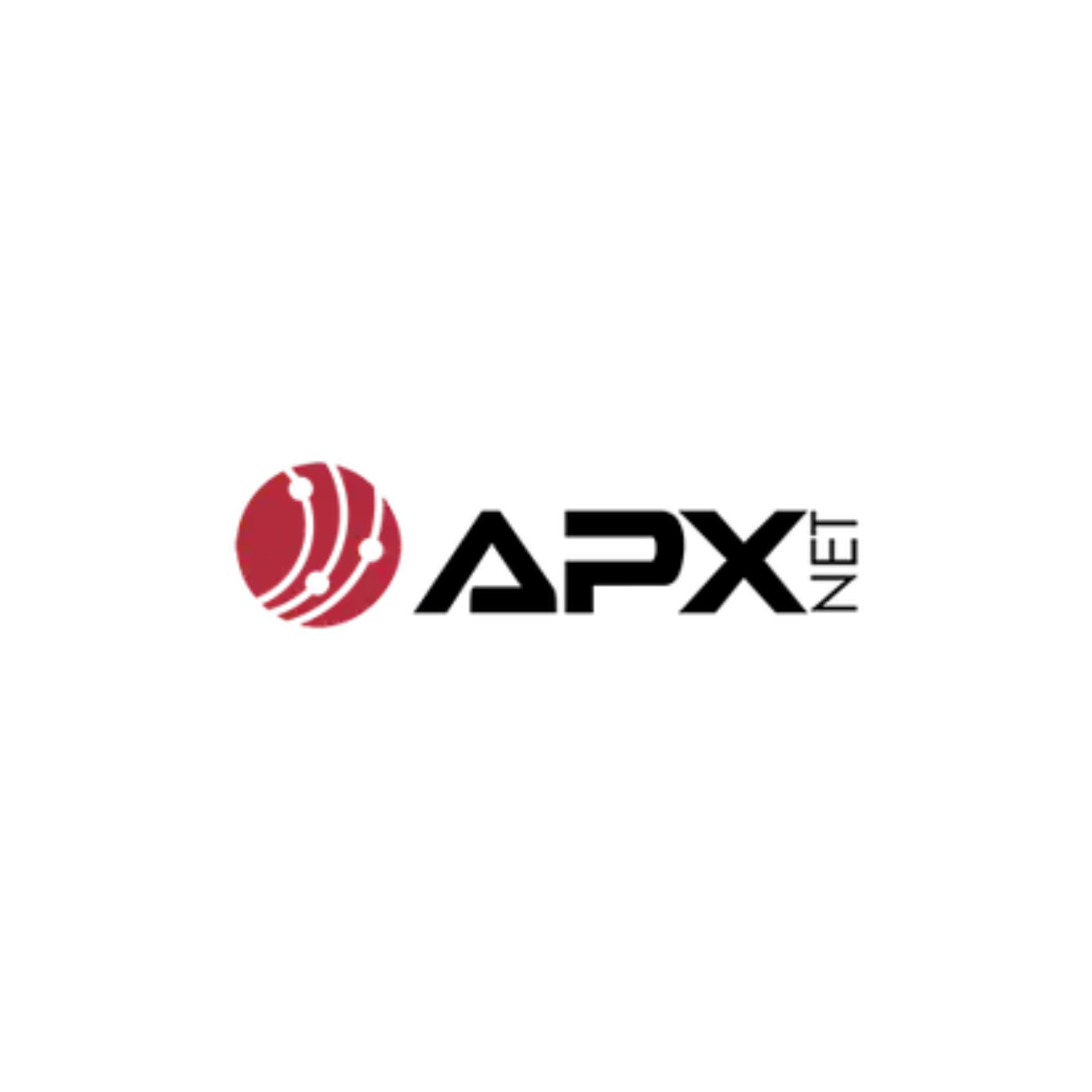 APX.NET logo with a red globe and white lines, with the text