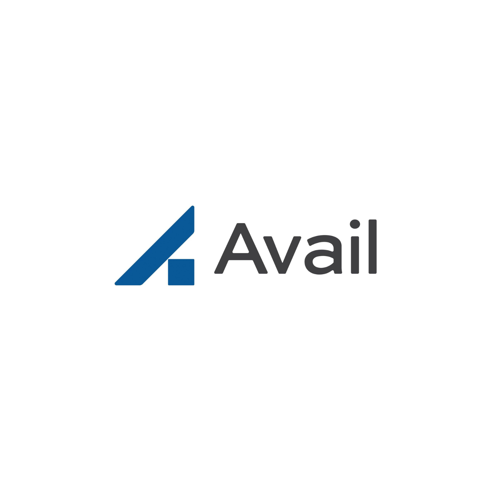 Blue and gray logo with the word