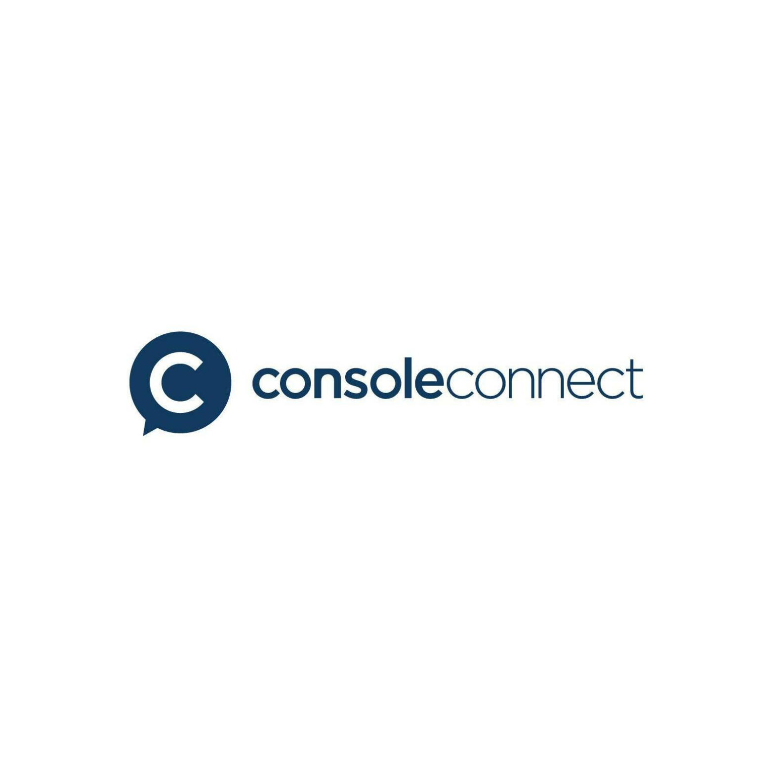 Console Connect logo: a blue speech bubble with a white
