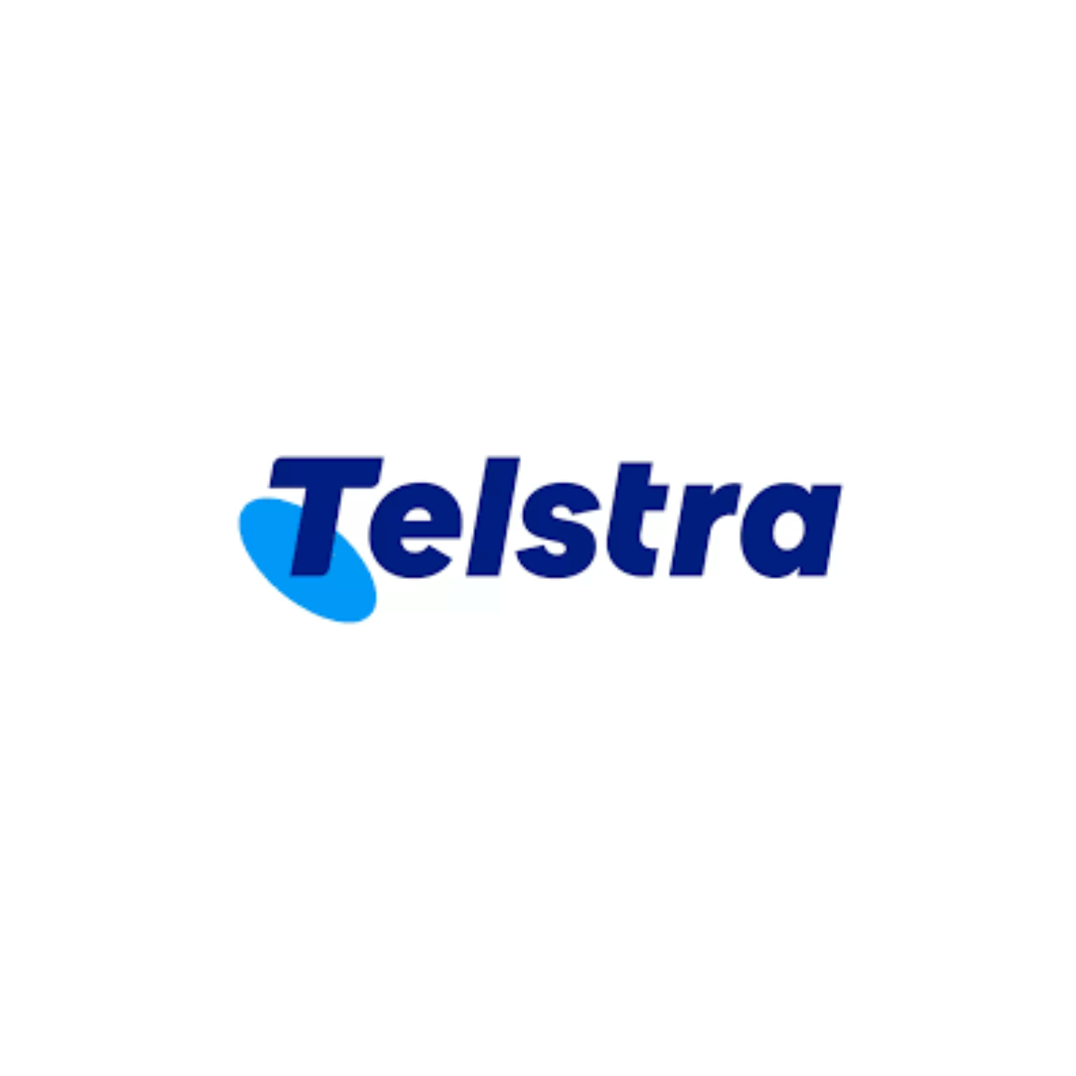 Telstra logo: dark blue text