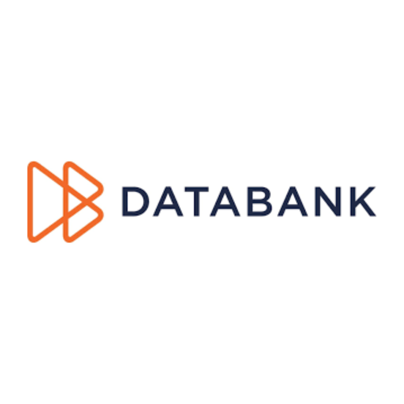 Logo for Databank, with an orange abstract design and the word