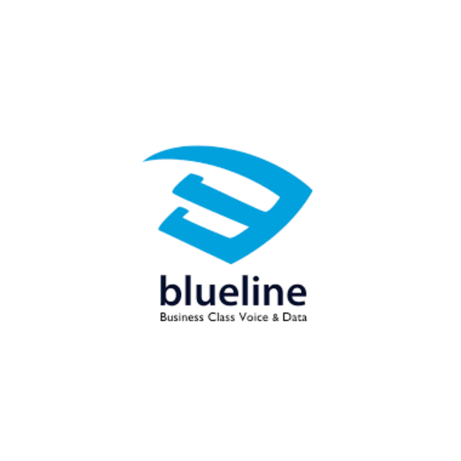Blue logo with the word