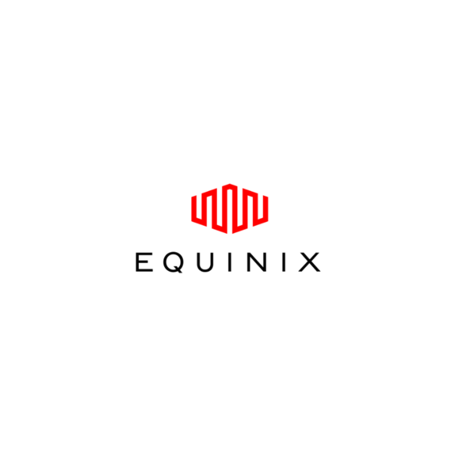 Equinix logo: red abstract design above the word