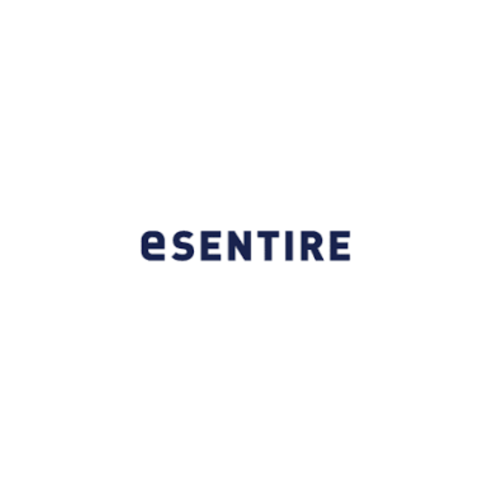 Esentire logo in dark blue text on a white background.