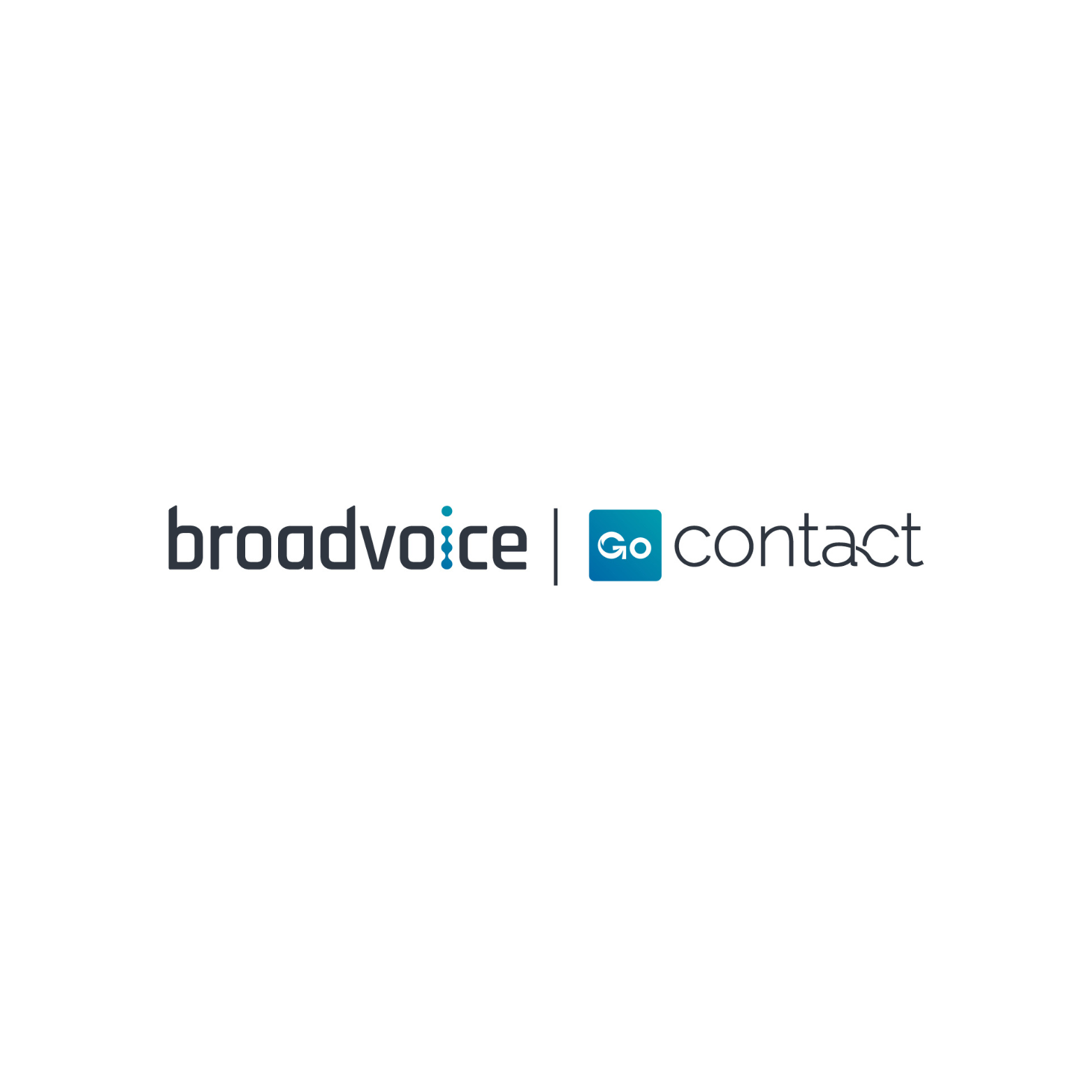 Logo for Broadvoice Go Contact; text in a teal and dark blue color scheme