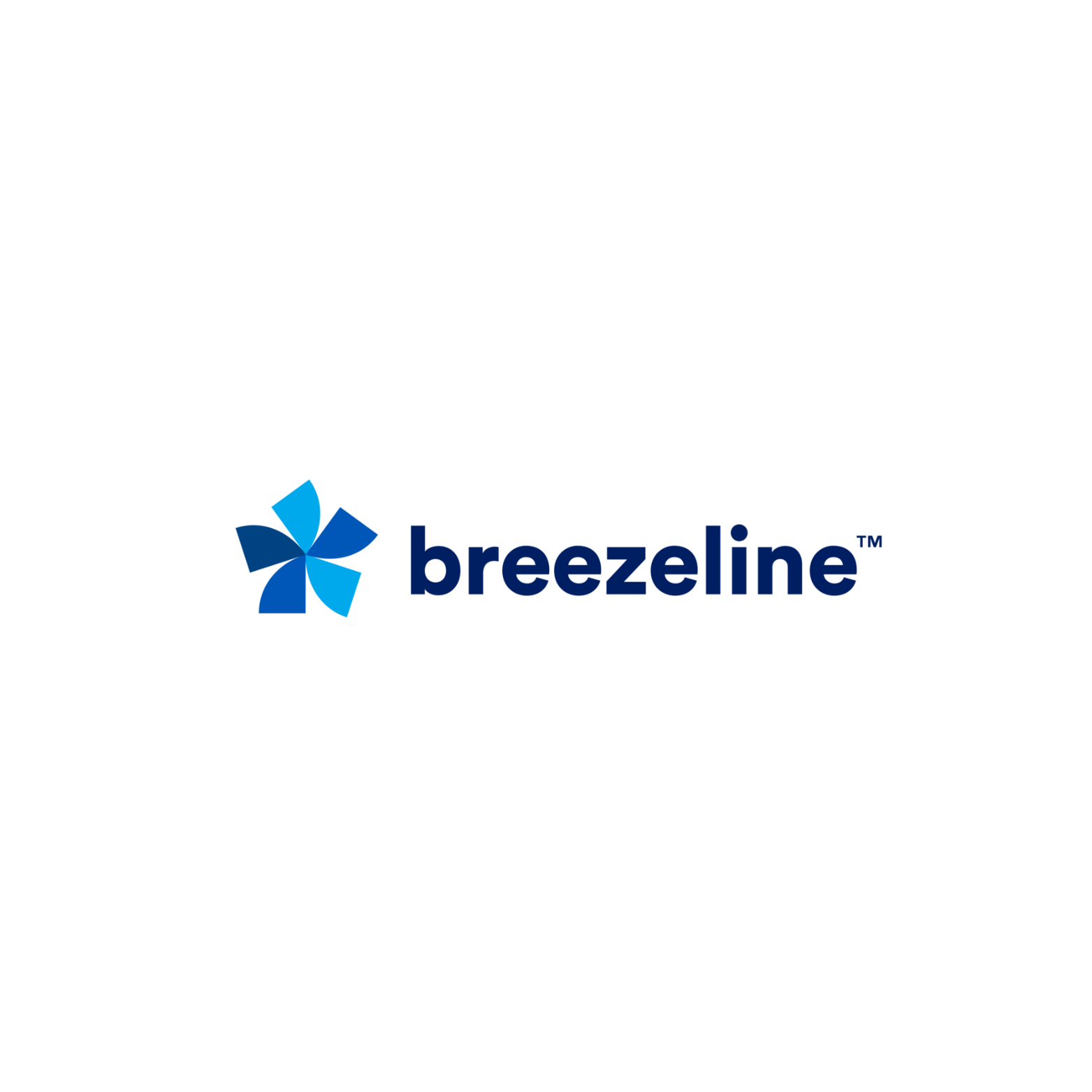 Breezeline logo: A blue flower-like shape next to the word