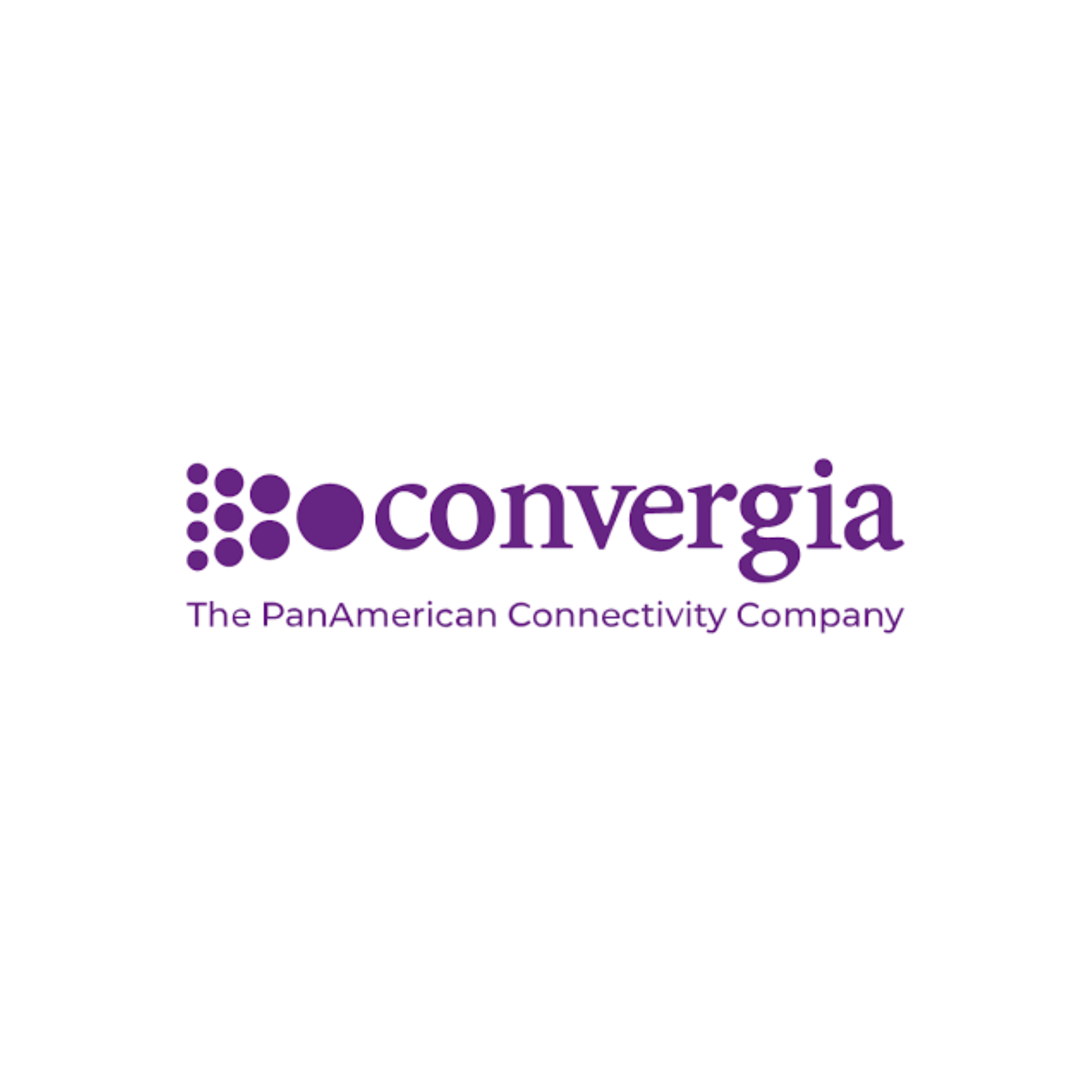 Logo of Convergia, a PanAmerican Connectivity Company, featuring a purple design with a cluster of dots and the company name