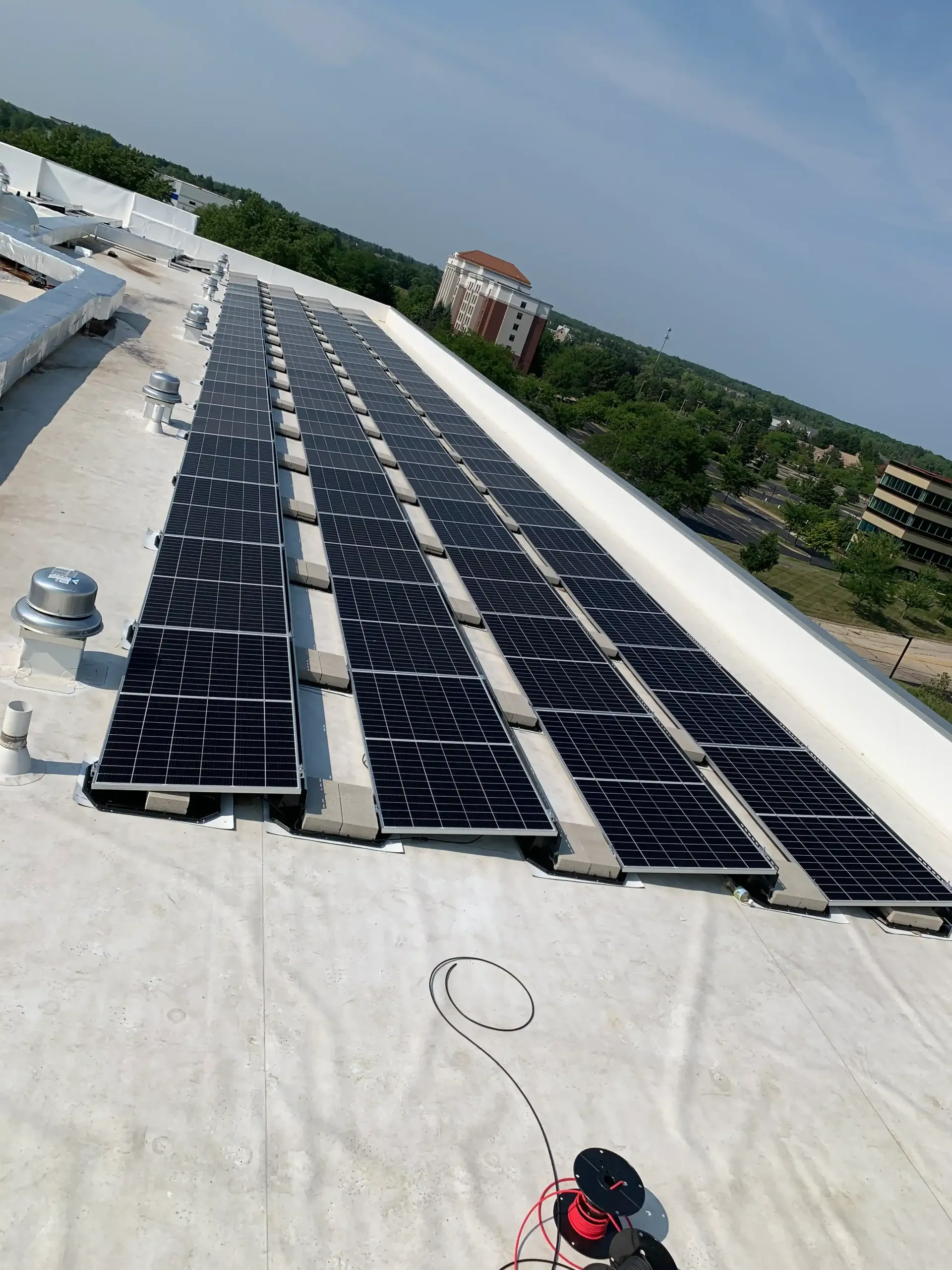 solar panels on industrial roof