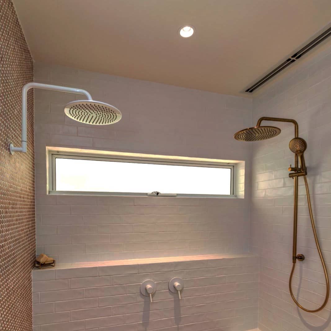 A Bathroom With A Shower Head And A Window — Lighting Design In Wagga Wagga, NSW