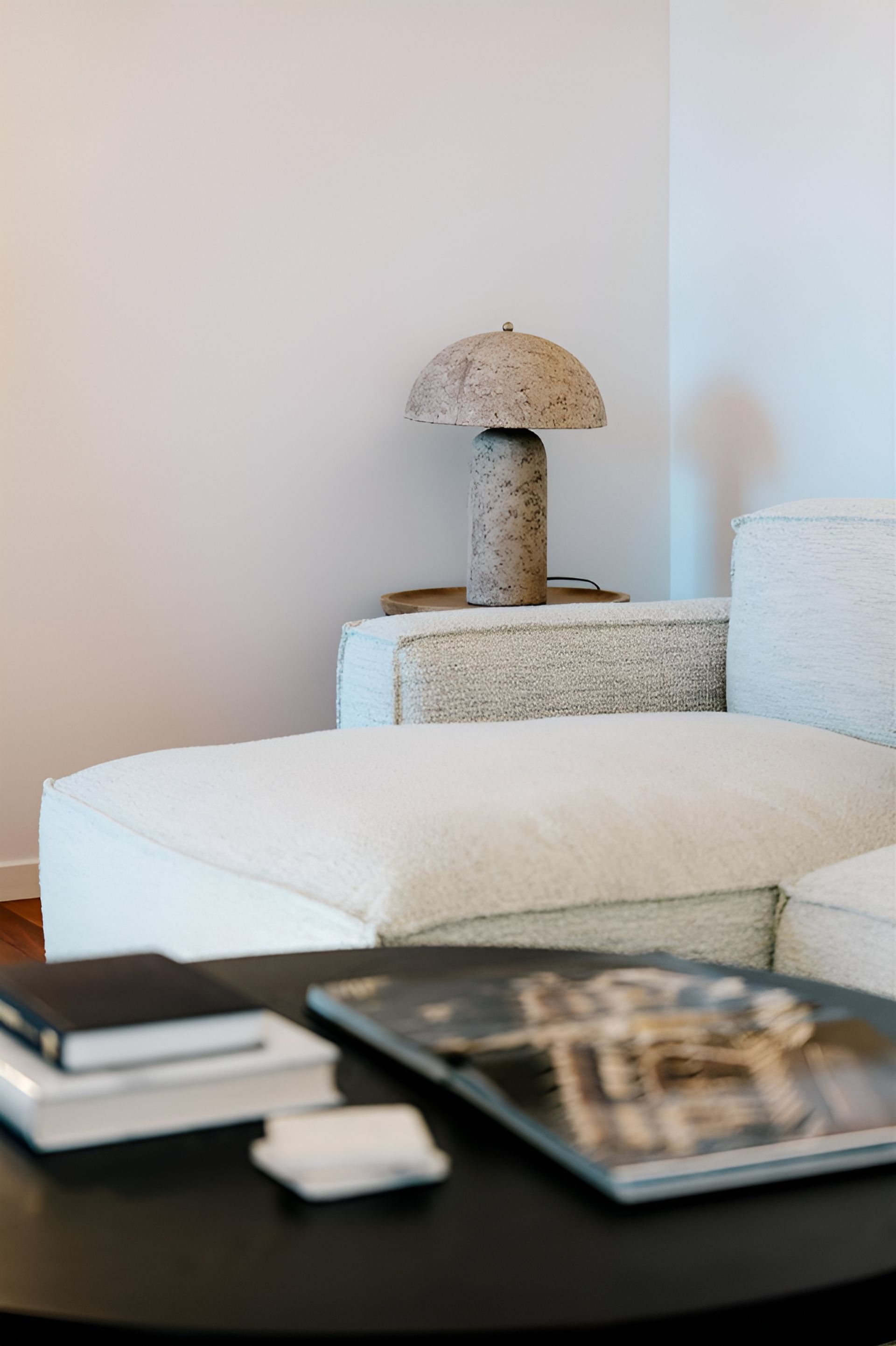 A Living Room With a White Couch and a Lamp — Hyde Burchell Buyers Agents In Canberra, ACT