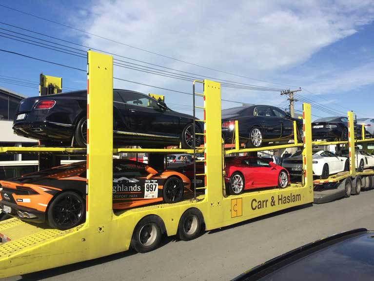 cars on tow truck