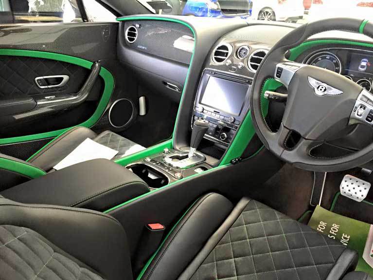 interior green car