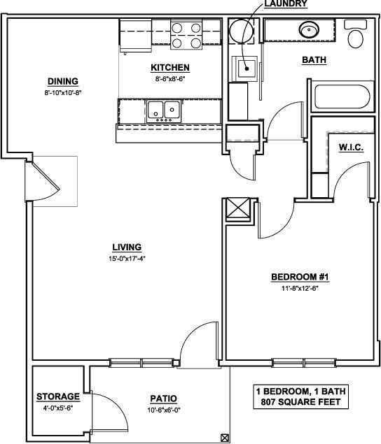 1x1- Birch Floorplan