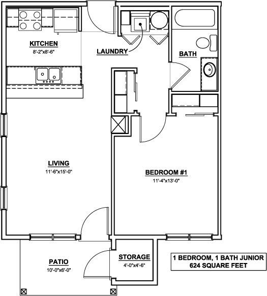 Jr 1x1- Dogwood Floorplan