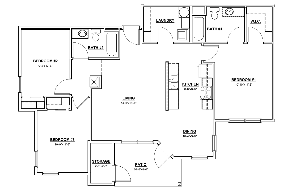 3x2- Ponderosa Floorplan