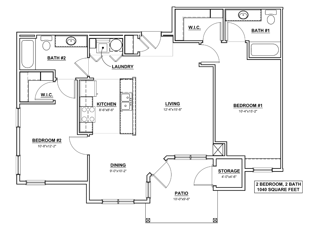 2x2- Sycamore Floorplan