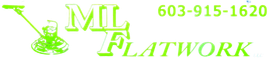 A green logo for ML Flatwork with a guitar on it