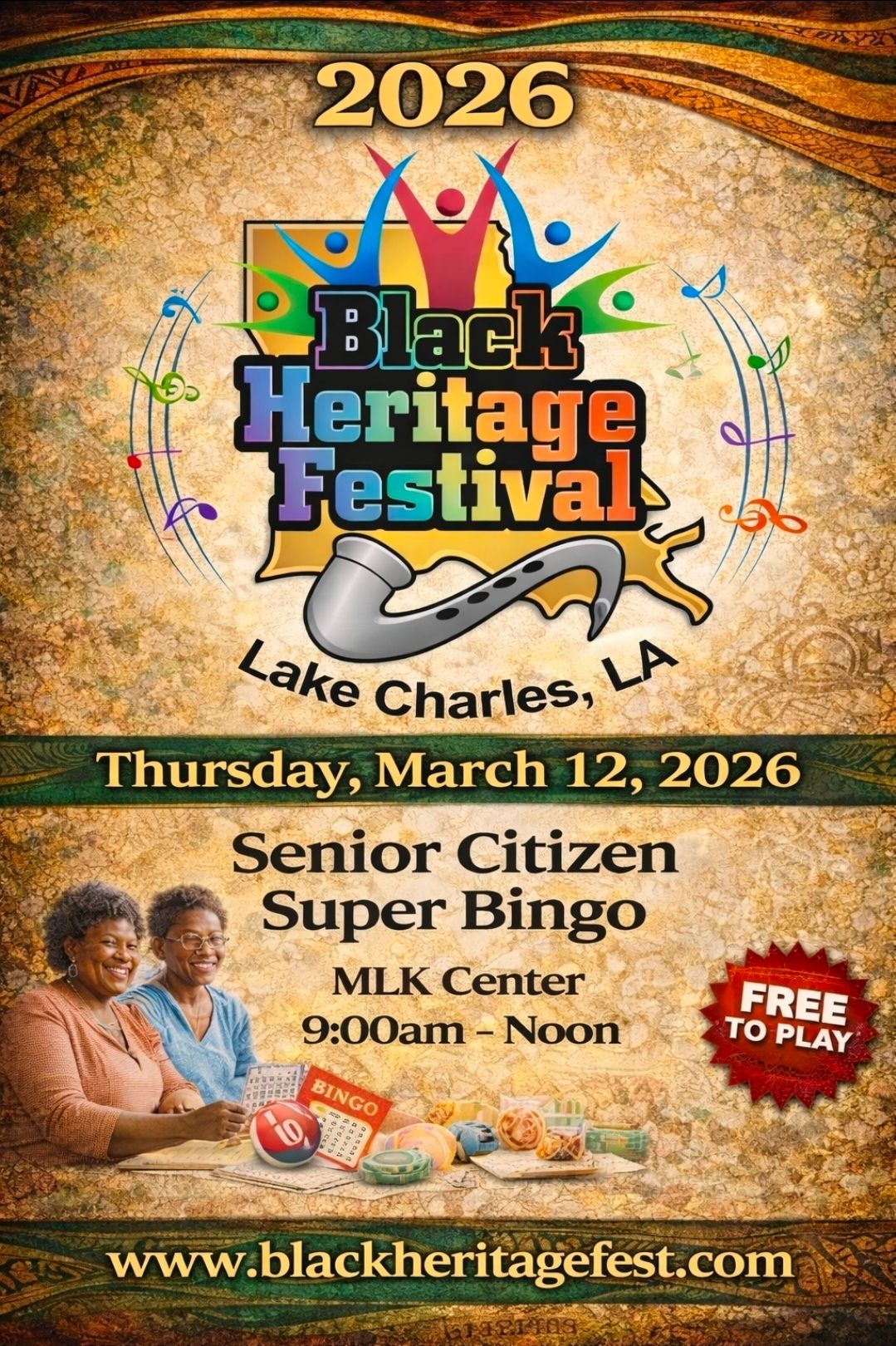 Group of four celebrating Bingo win. Golden balls and cards on table.