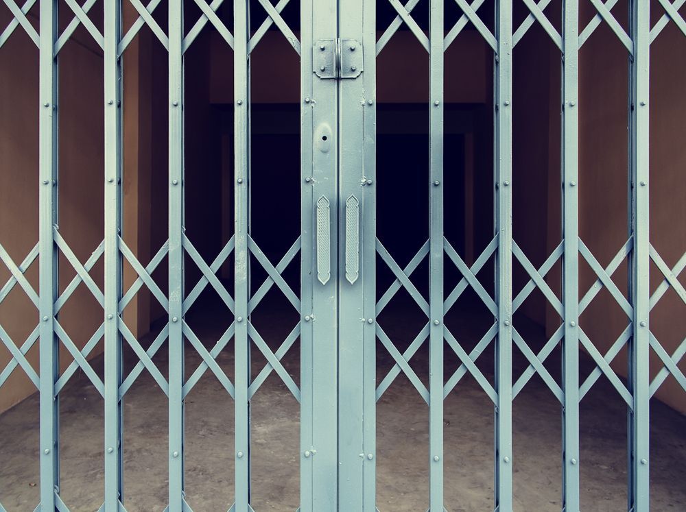 Metal Security Gate, Closed, With Diamond Pattern  — SPW Engineering & Powdercoating In Ballarat, VIC