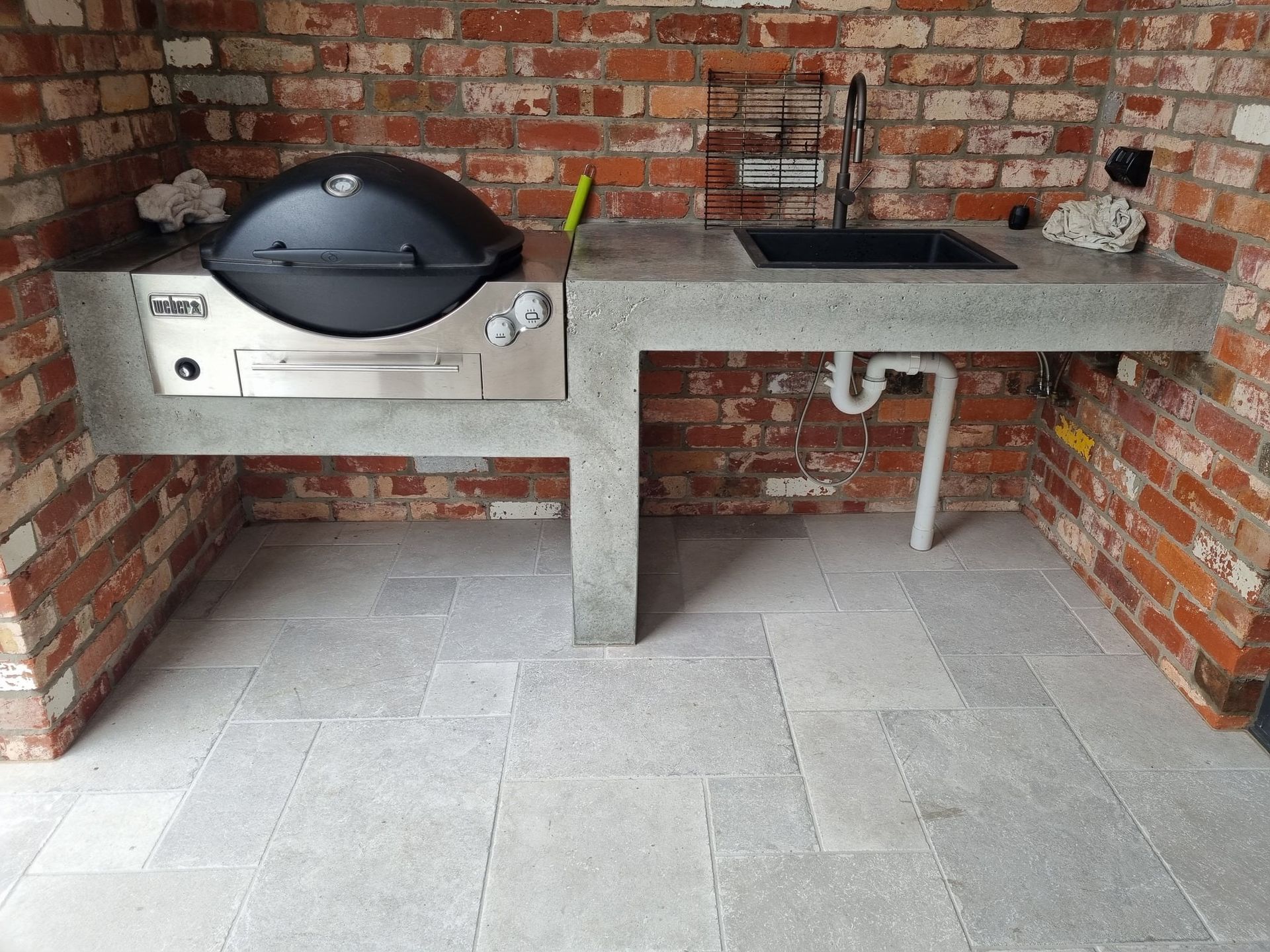 Outdoor Kitchen With a Grill, Sink, and Concrete Countertop — SPW Engineering & Powdercoating In Ballarat, VIC