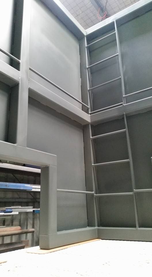 Gray Painted Structure With Recessed Areas, Shelves, and a Doorway — SPW Engineering & Powdercoating In Ballarat, VIC