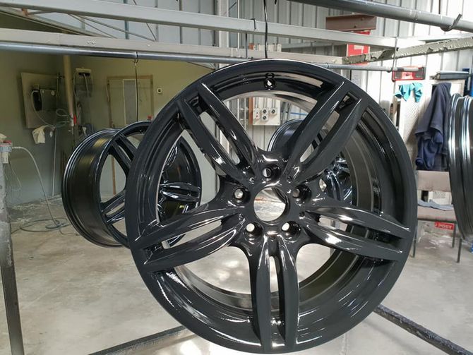 Wheel Powder Coated With Gray — Engineering and Powdercoating in Ballarat, VIC