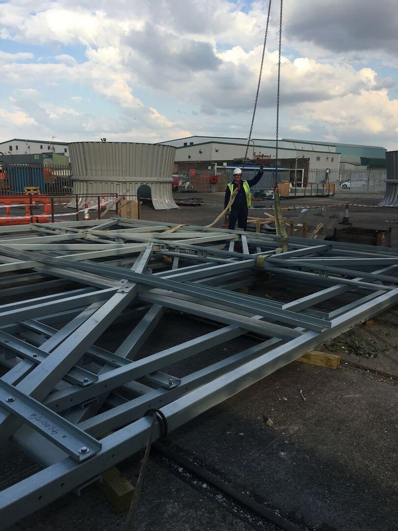 cooling tower - walls on the ground