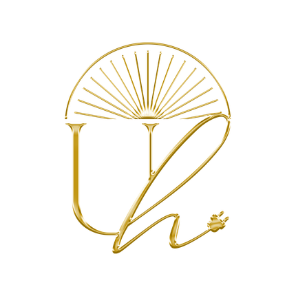 A gold and white logo icon for Unplugged Head Spa