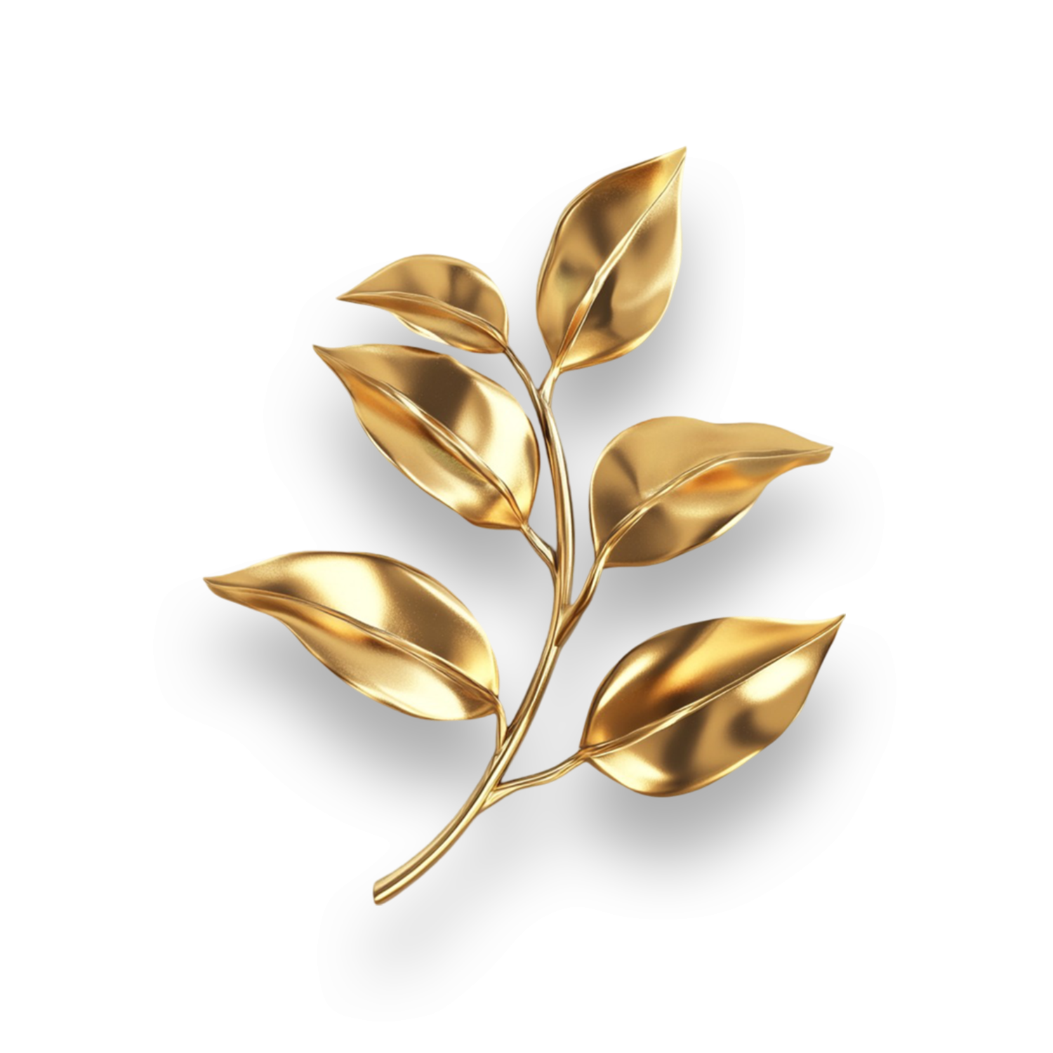 Accent image of a branch of gold leaves