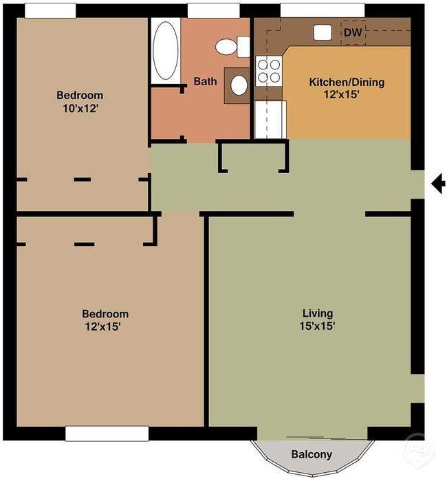 Chicopee, MA Apartment Rentals/Studio to 2 Bedroom Floor Plans