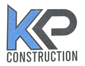 Logo for KP Construction: blue "KP" over grey "P", with "CONSTRUCTION" below.