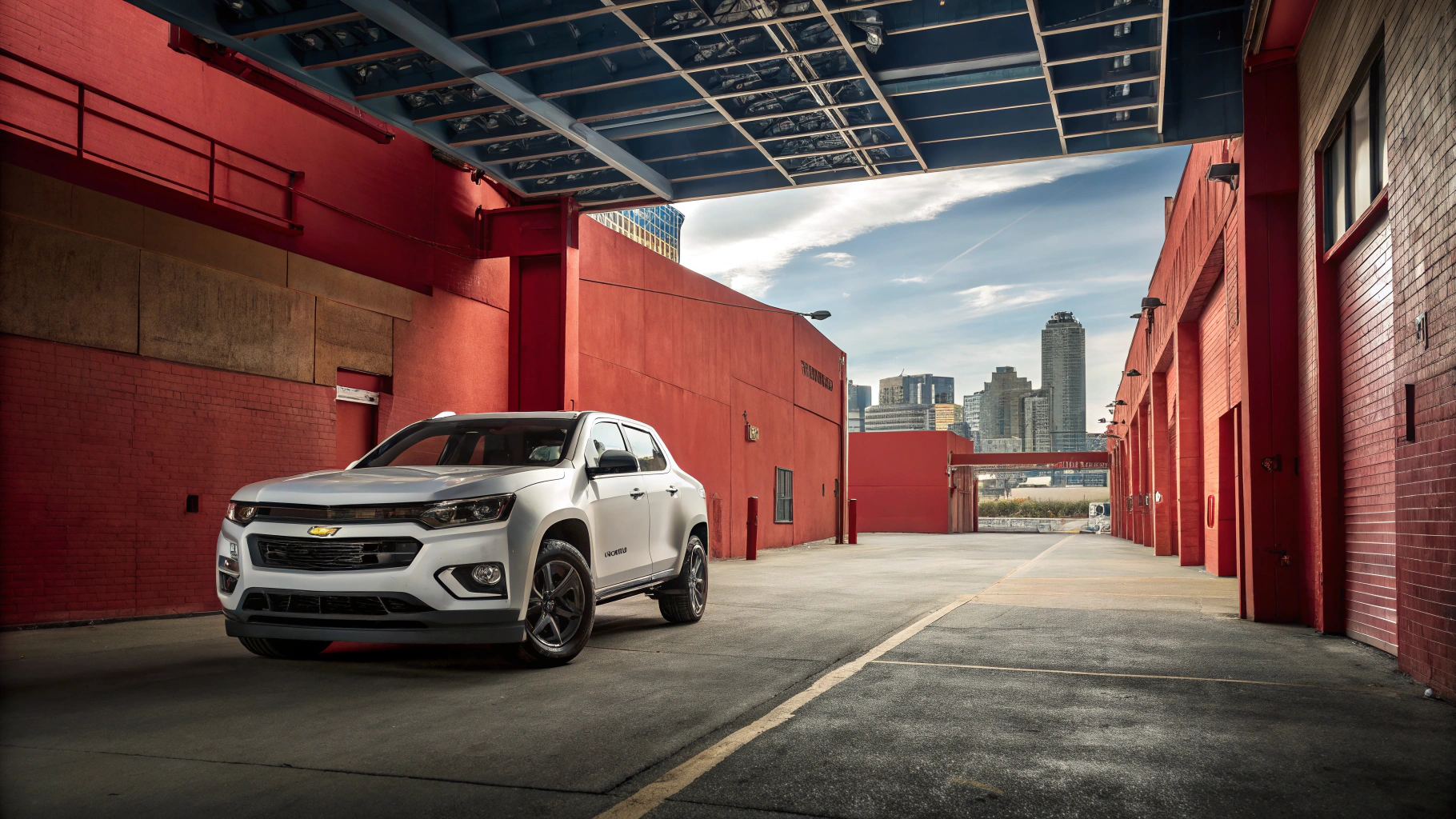 Mid-century modern credenza with a lamp and decorative objects, in a sunlit room.