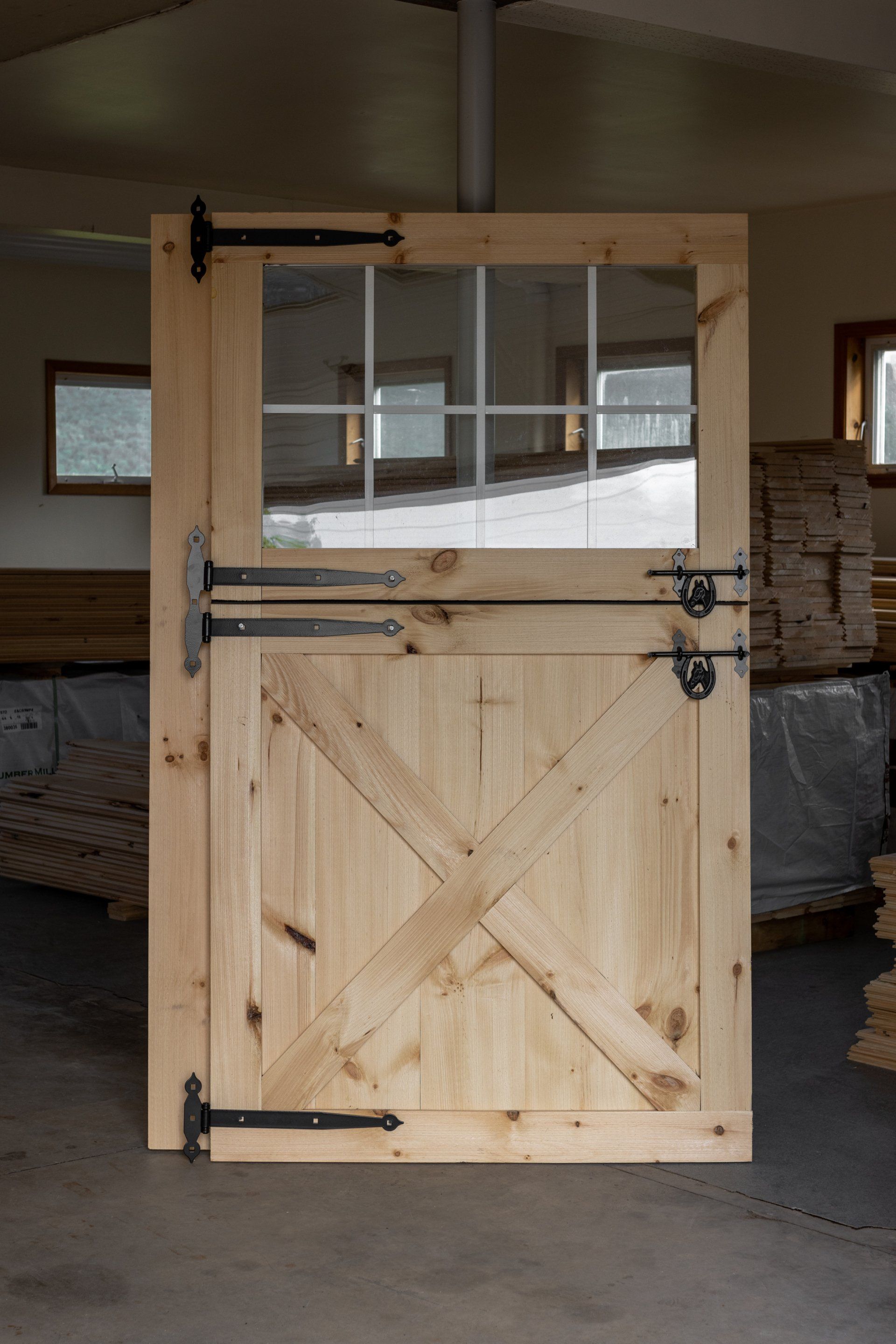 The best half x-brace barn door with windows in Howard PA