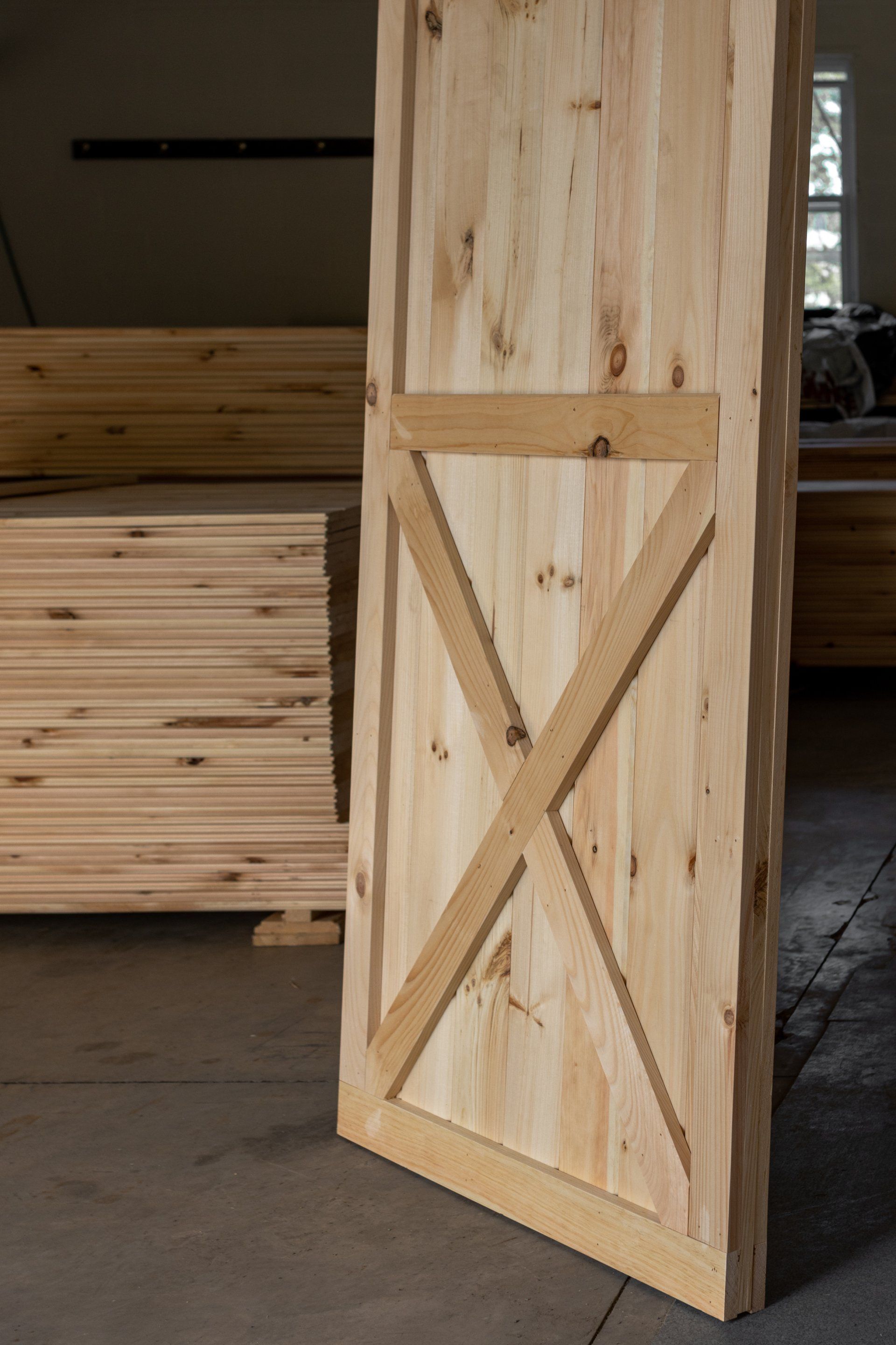 x brace storm proof barn doors in pine grove