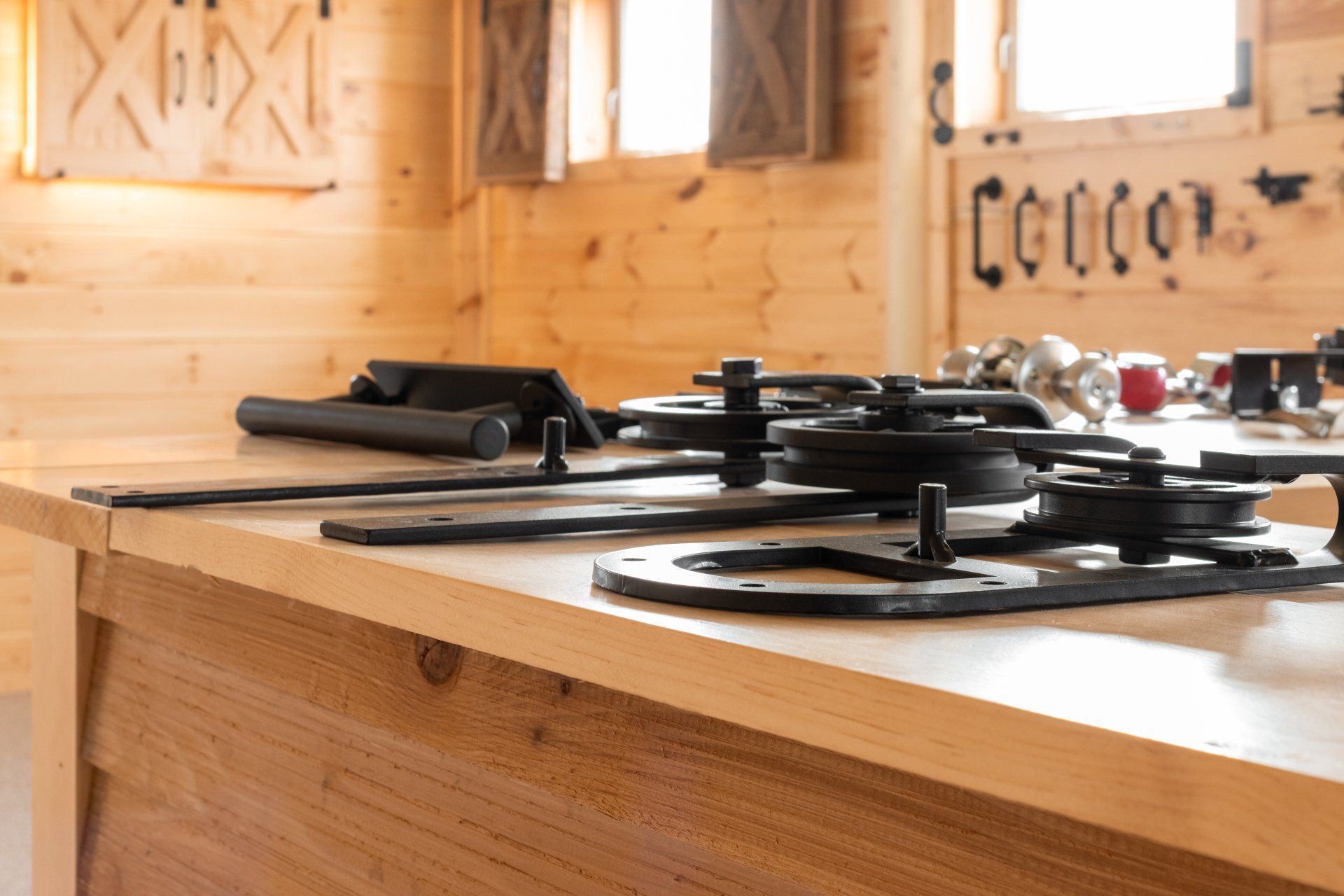 Custom knotty pine barn windows Mill Hall