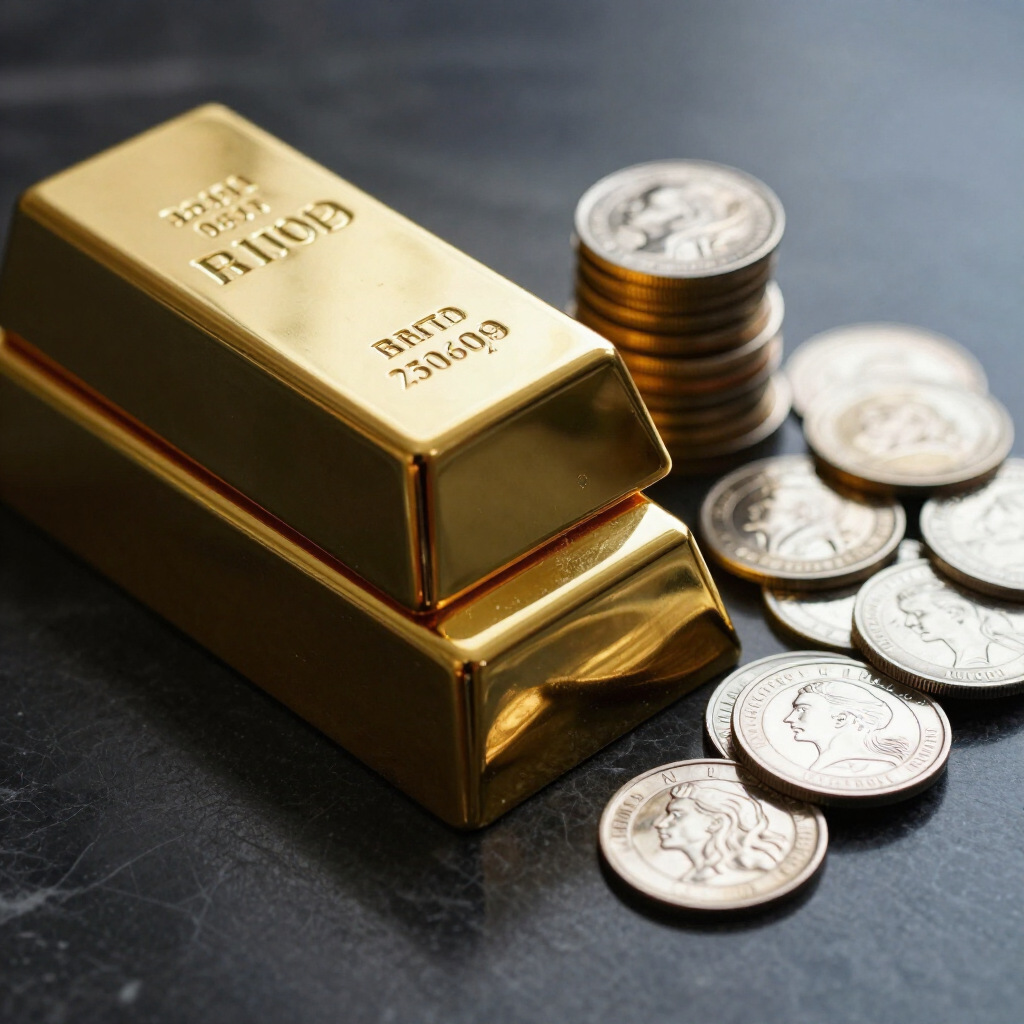 Goudbaren en edelmetalen in een luxe setting